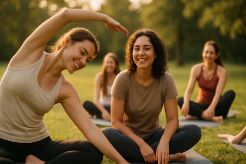 Séance de yoga en plein air : relaxation et bien-être pour la bande de copines
